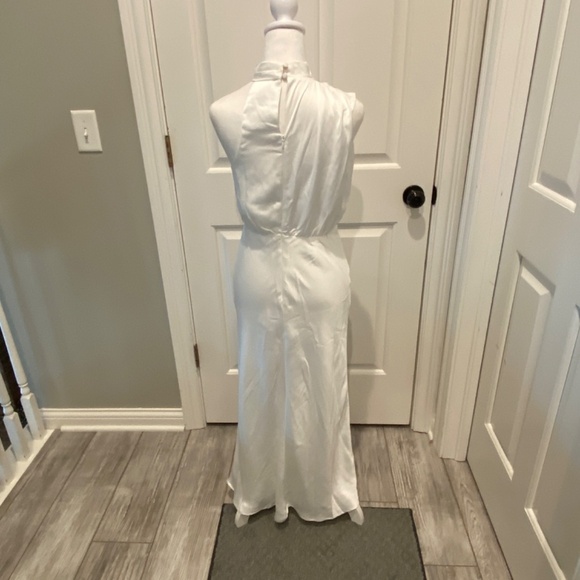 New! Lulu's Distinctive Charm White Satin Asymmetrical Midi Dress 16684 - Picture 8 of 16